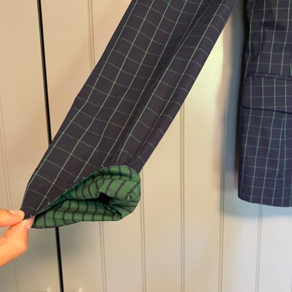 LAFAYETTE 148 Navy plaid blazer - Picture 5 of 8